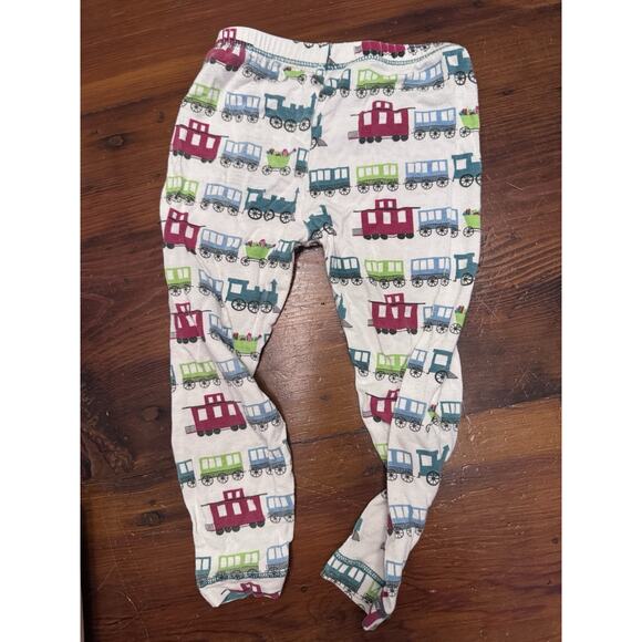 Kickee Pants Bamboo 2 Piece Christmas Train Pjs Sz 2T - Picture 6 of 7
